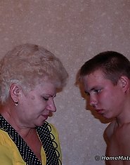 Granny blows cock